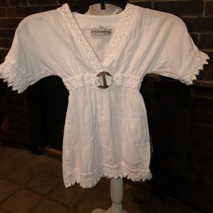 Boho Chic White Cotton Dress size 4T